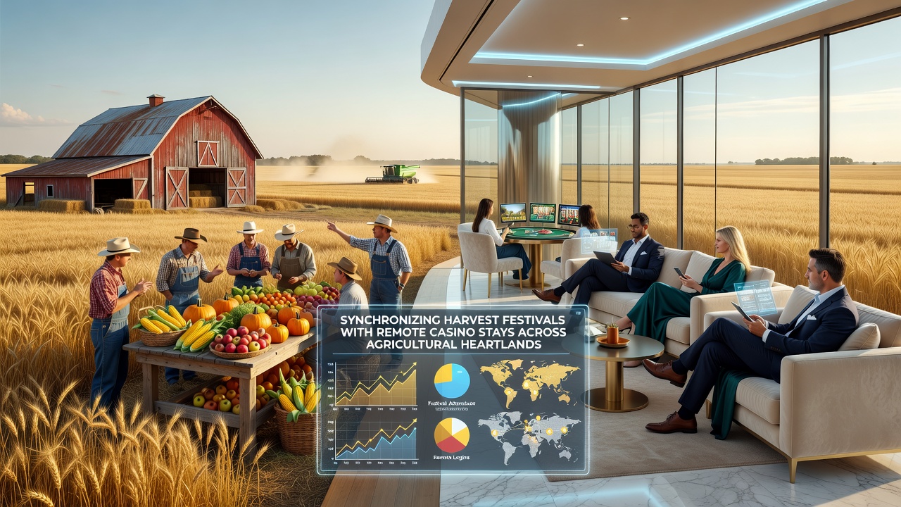 Visitors exploring harvest festival stalls near remote casino properties in agricultural heartland regions